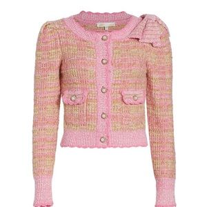 Brand new Loveshackfancy Chantria Cropped Tweed Cardigan, size L.